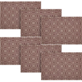 Custom House Burgundy Tan Jacquard Placemat Set of 2 13x19, 3 Pack 6 Pack