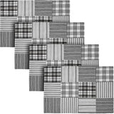 Sawyer Mill Black Quilted Placemat Set of 2 13x19, 4 Pack