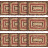 Ginger Spice Table Placemat, Orange Red Natural, Jute Blend, Rectangle, 10x15 Inches, 12 Pack 12 Pack
