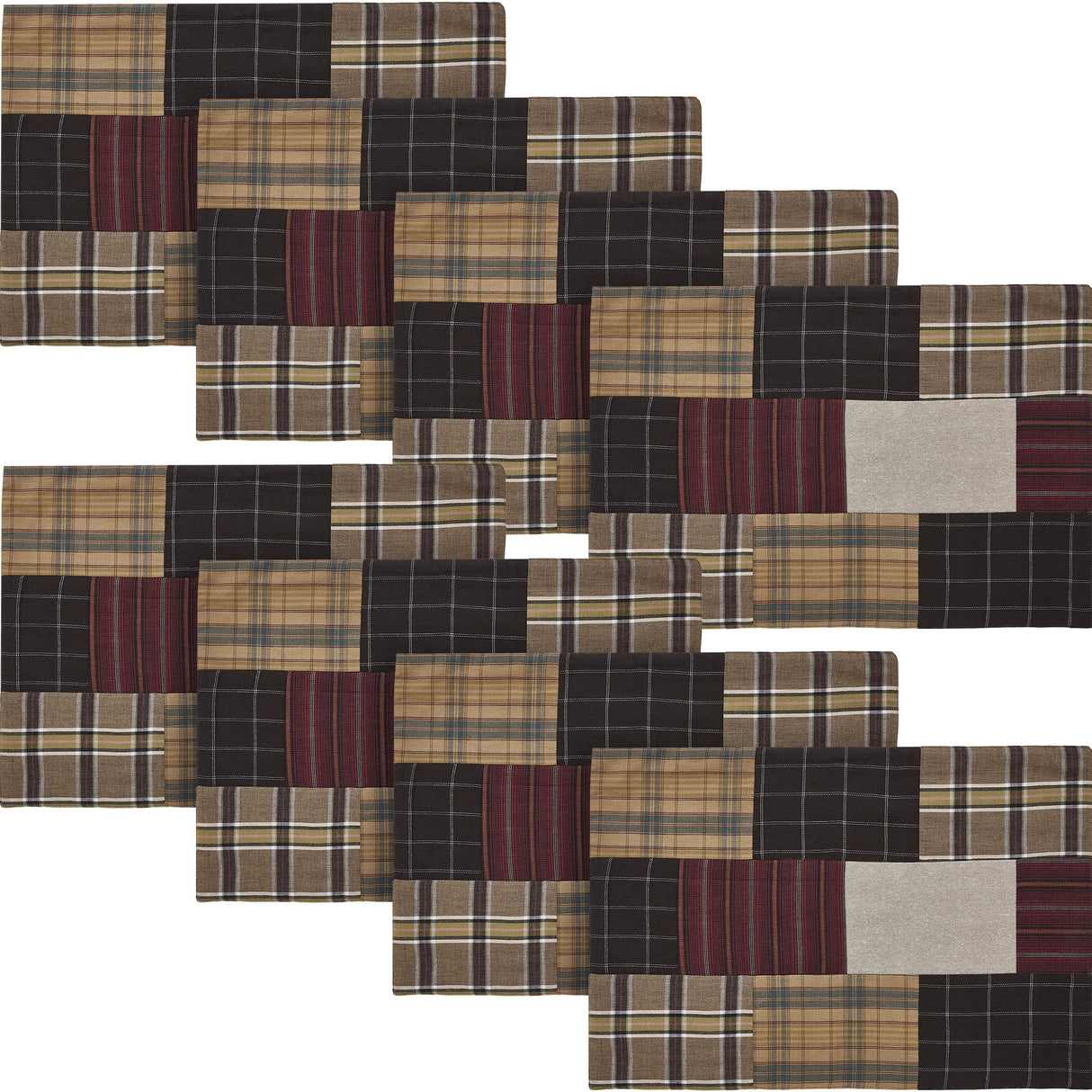 Wyatt Quilted Placemat Set of 2 13x19, 4 Pack 8 Pack