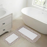 VHC Brands Annie Buffalo Check Portabella 2pc Bathhmat Set, 20x30 and 27x48