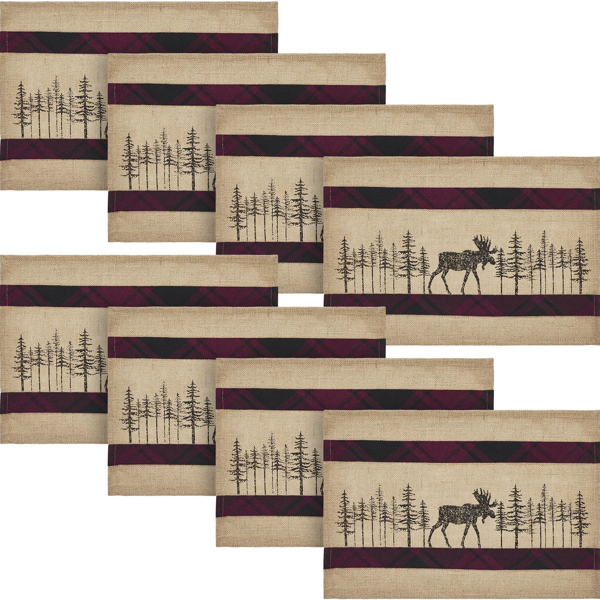 Cumberland Moose Placemat Set of 2 13x19, 4 Pack 8 Pack