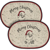 Jolly Ole Santa Jute Oval Placemat 13x19, 2 Pack