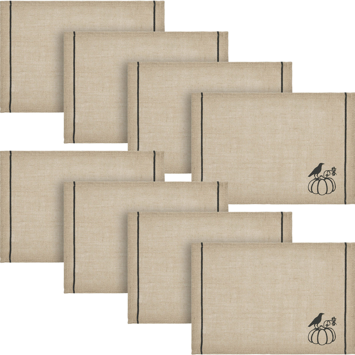 Raven Harvest Burlap Jute Placemat Set of 2 13x19, 4 Pack 8 Pack