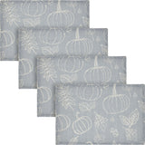 Silhouette Pumpkin Grey Placemat Set of 2 13x19, 4 Pack