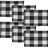 Placemat 13x19 Set of 2, Cotton Dining Room, Kitchen Placemat, Dining Table Placemats, Place Mat, Annie Buffalo Check Collection, Rectangle 13x19, Country Black, 3 Pack 6 Pack