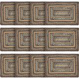 Country Espresso Table Placemat, Brown Black Tan, Jute Blend, Rectangle, 12x18 Inches, 12 Pack 12 Pack