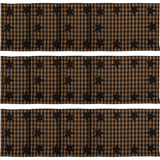 VHC Brands, Black Star, Cotton, 12x18, Placemat Set of 6, Black, 12 Pack