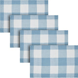Placemat 13x19 Set of 2, Cotton Dining Room, Kitchen Placemat, Dining Table Placemats, Place Mat, Annie Buffalo Check Collection, Rectangle 13x19, Dusk Blue, 4 Pack