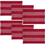 Arendal Red Stripe Placemat Set of 2 Fringed 13x19, 3 Pack 6 Pack