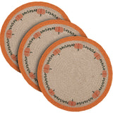 Jute Harvest Blessings Natural Stencil Pumpkin Trivet 12, Set of 3