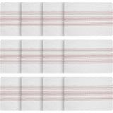 Antique White Stripe Farmhouse 13"x19" Placemat Set of 6 Pink Recycled Plastic (PET) Striped Water-Resistant Rect Kitchen Table Decor, 12 Pack