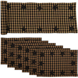 Black Star Raven 13x72 Table Runner & 6 pc 12x18 Placemat Set