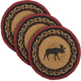 Cumberland Stenciled Moose Jute Trivet 8, Set of 3