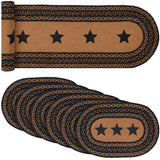 Farmhouse Star Country Black 13x72 Table Runner & 6 pc 10x15 Placemat Set