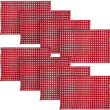Gallen Red White Placemat Set of 2 Fringed 13x19, 4 Pack 8 Pack