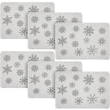 Yuletide Burlap Antique White Snowflake Placemat Set of 2 13x19, 3 Pack 6 Pack
