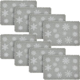 Yuletide Burlap Dove Grey Snowflake Placemat Set of 2 13x19, 4 Pack 8 Pack