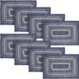 Farmhouse Great Falls Blue Table Placemat, Blue White, Jute Blend, Rectangle, 12x18 Inches, 8 Pack 8 Pack