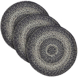 Sawyer Mill Black White Jute Trivet 15 inch Diameter, Set of 3