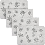 Yuletide Burlap Antique White Snowflake Placemat Set of 2 13x19, 4 Pack