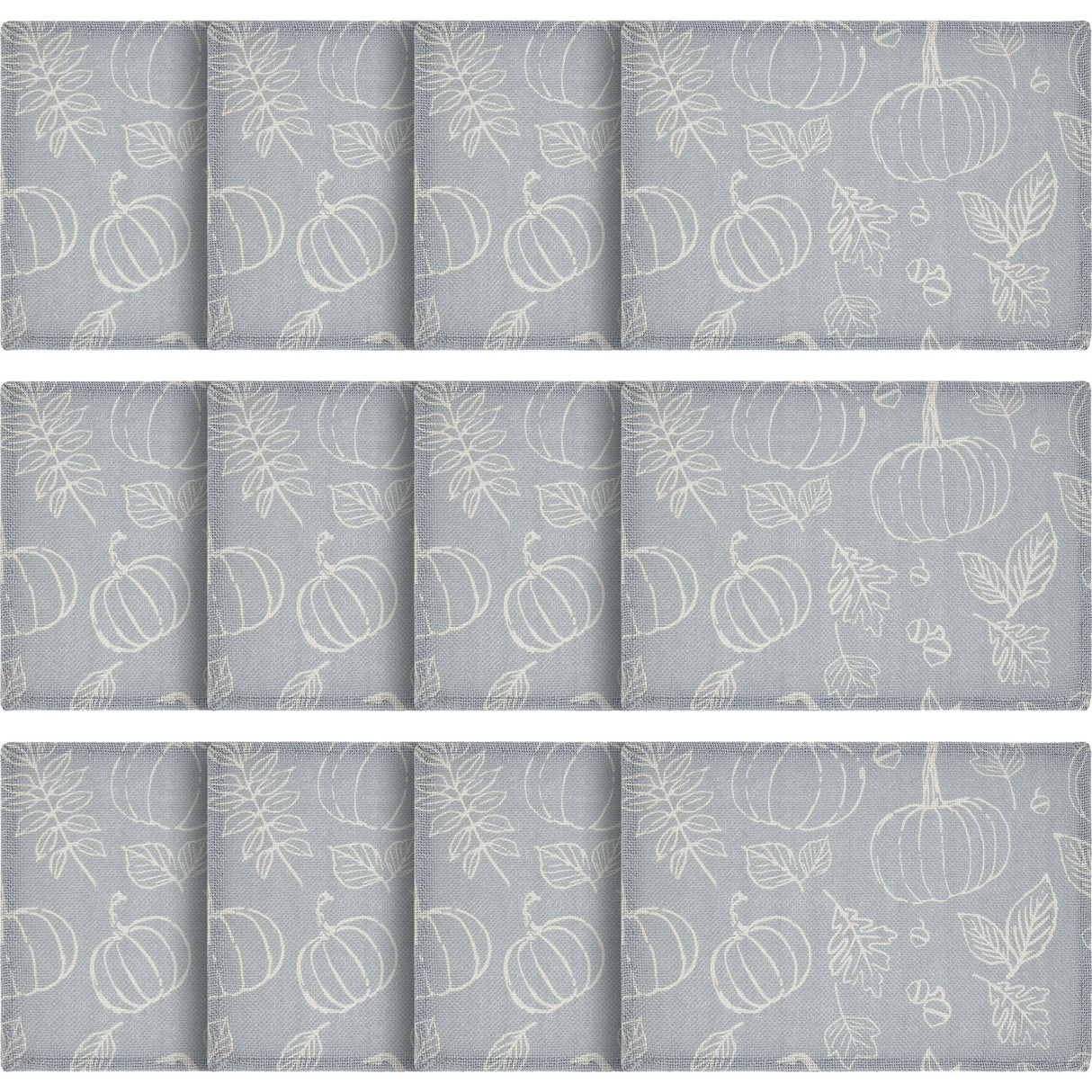 Silhouette Pumpkin Grey Placemat Set of 2 13x19, 6 Pack 12 Pack