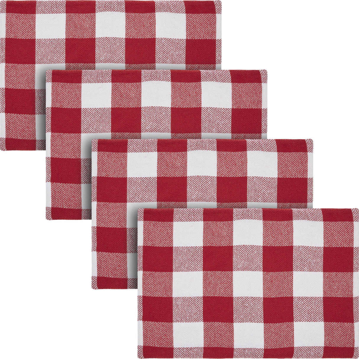 Annie Red Check Placemat Set of 2 13x19, 4 Pack
