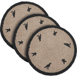 Braided Cotton Raven Harvest Stencil Trivet 8, Set of 3