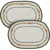 Braided Cotton Pumpkin Bounty Oval Placemat Stencil 10x15, Decorative Fall Placemat, Table Decor for Fall and Thanksgiving, 2 Pack
