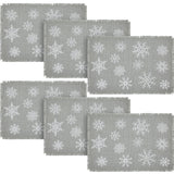 Yuletide Burlap Dove Grey Snowflake Placemat Set of 2 13x19, 3 Pack 6 Pack