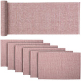 Ashton Rust 13x72 Table Runner & 6 pc 12x18 Placemat Set