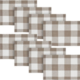 Placemat 13x19 Set of 2, Cotton Dining Room, Kitchen Placemat, Dining Table Placemats, Place Mat, Annie Buffalo Check Collection, Rectangle 13x19, Portabella, 4 Pack 8 Pack