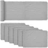Burlap Dove Grey Dove Grey 12x72 Table Runner & 6 pc 13x19 Placemat Set