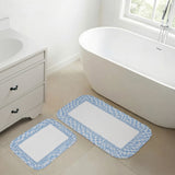 VHC Brands Annie Buffalo Check Dusk Blue 2pc Bathhmat Set, 20x30 and 27x48
