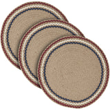 Red White Blue Ric Rac Trivet 12 Inch Diameter, Set of 3