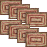 Ginger Spice Table Placemat, Orange Red Natural, Jute Blend, Rectangle, 12x18 Inches, 8 Pack 8 Pack