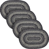 Sawyer Mill Black White Jute Oval Placemat 13x19, 4 Pack 4 Pack
