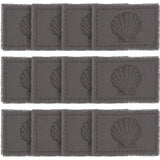 Sandy Burlap Seashells Nautical Cotton Coastal Tabletop Kitchen Stenciled Placemat Set of 6, Set 12x18, Grey, 12 Pack