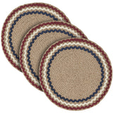 Red White Blue Ric Rac Trivet 8 Inch Diameter, Set of 3