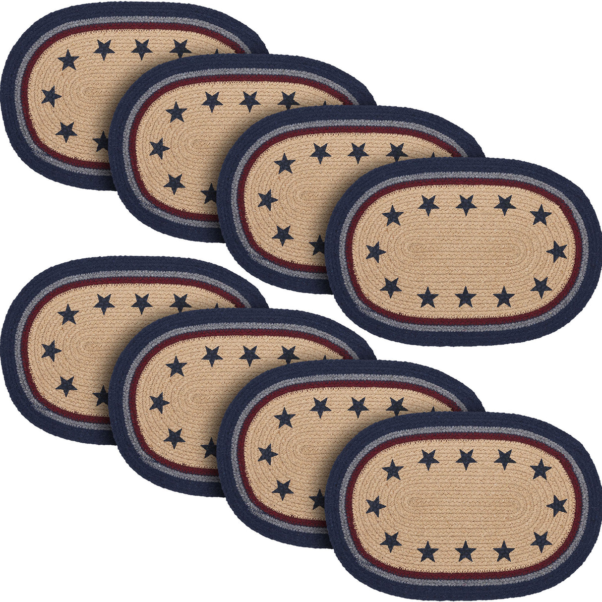 My Country Oval Placemat Stencil Stars 10x15, 8 Pack 8 Pack