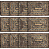 Country Espresso Table Placemat, Brown Black Tan, Jute Blend, Rectangle, 10x15 Inches, 12 Pack 12 Pack