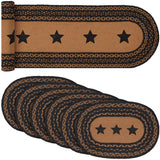 Farmhouse Star Country Black 13x72 Table Runner & 6 pc 12x18 Placemat Set