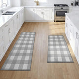 VHC Brands Annie Buffalo Check Ash Gray 2 Piece Rug Set, 17x36 and 17x48