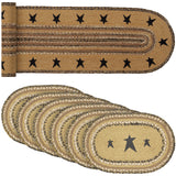Kettle Grove Star Jute Natural 13x72 Table Runner & 6 pc 10x15 Placemat Set