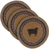 Heritage Farms Sheep Jute Trivet 8, Set of 3