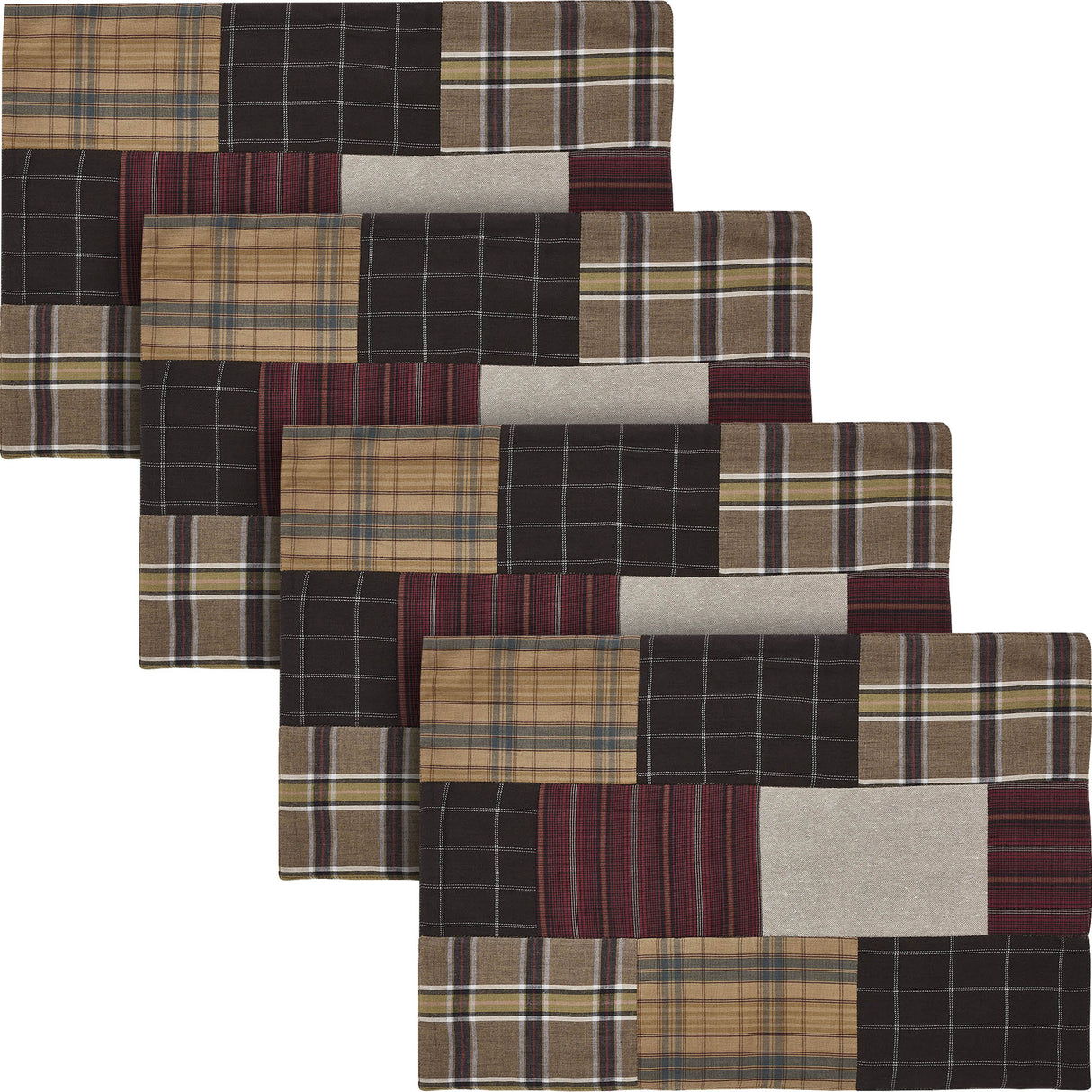 Wyatt Quilted Placemat Set of 2 13x19, 4 Pack