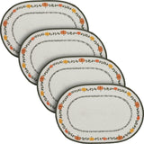 Braided Cotton Pumpkin Bounty Oval Placemat Stencil 13x19, Decorative Fall Placemat, Table Decor for Fall and Thanksgiving, 4 Pack 4 Pack