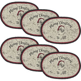 Jolly Ole Santa Jute Oval Placemat 10x15, 6 Pack 6 Pack