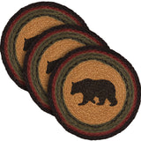 Wyatt Stenciled Bear Jute Trivet 8, Set of 3