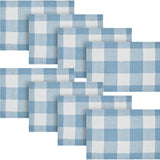 Placemat 13x19 Set of 2, Cotton Dining Room, Kitchen Placemat, Dining Table Placemats, Place Mat, Annie Buffalo Check Collection, Rectangle 13x19, Dusk Blue, 4 Pack 8 Pack